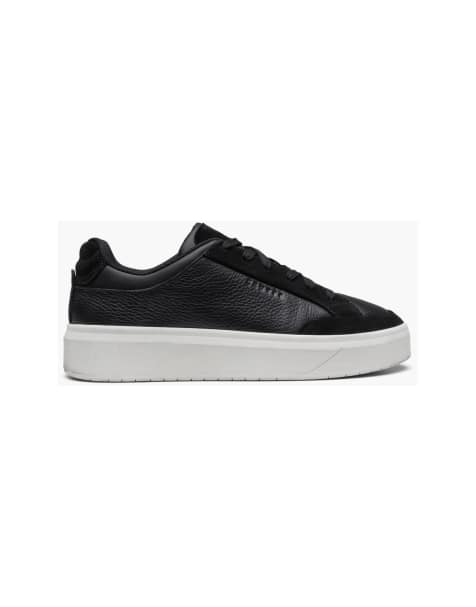 Cruyff Derby classic leather trainers in black - view 1