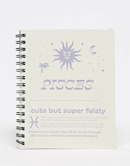 Cuaderno A5 con diseño de signo Piscis Aries de TYPO