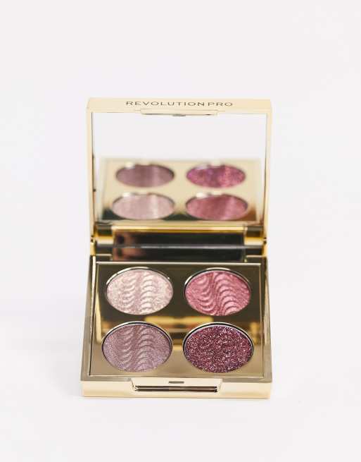 Cuarteto de sombras con tonos rosas Pink Topaz de la colección Pro Ultimate Crystal de Revolution