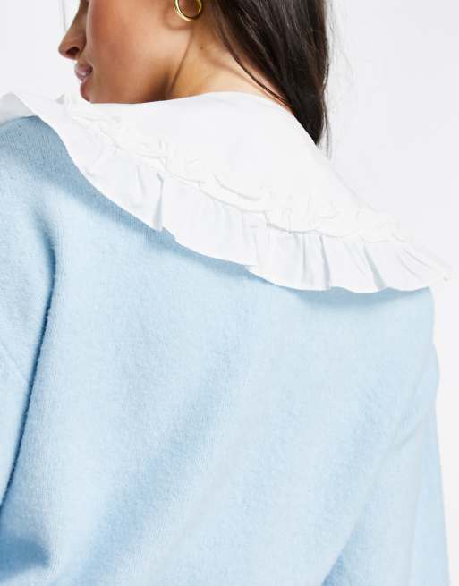 Cuello blanco extragrande con volantes de Vero Moda, 2 de 4