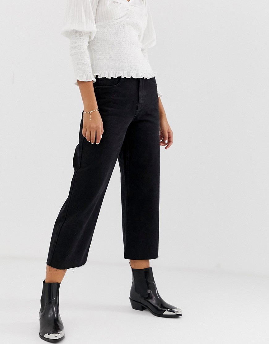 Culotte-jeans med vide ben fra Vero Moda-Sort