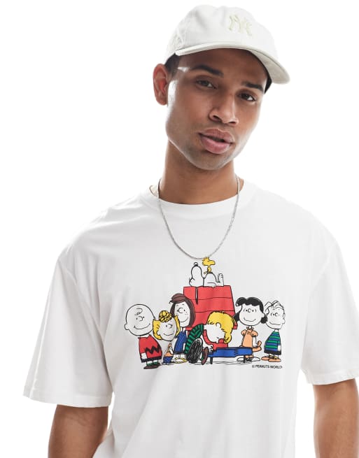 Cult Classics – Biały T-shirt oversize z motywem Snoopy i przyjaciele