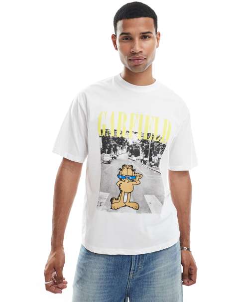 Cult Classics - Oversized T-shirt met Garfield-print in wit - view 1