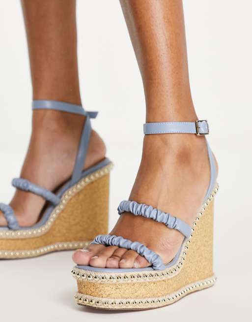 Cuñas azules con diseño de tiras Tulum de ASOS DESIGN