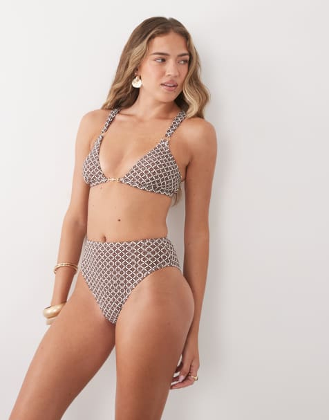Cupshe - Bikini marrón con estampado geométrico - view 1