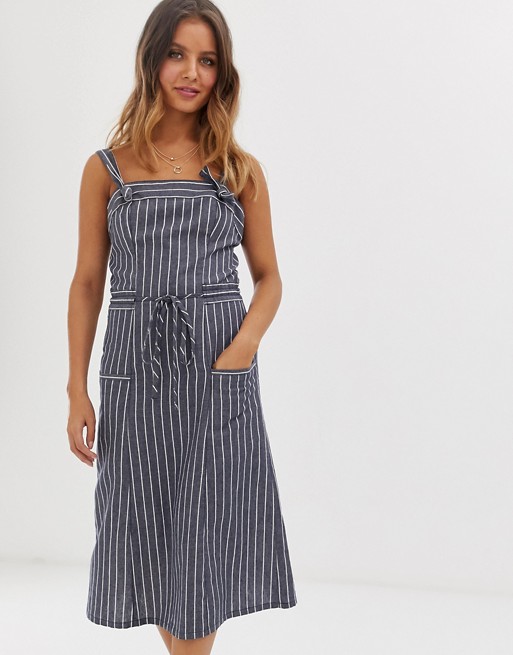Current Air chambray stripe pinny dress