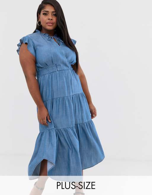 Current Air Plus Robe champ tre en chambray ASOS Current Air Plus Robe champ tre en chambray ASOS