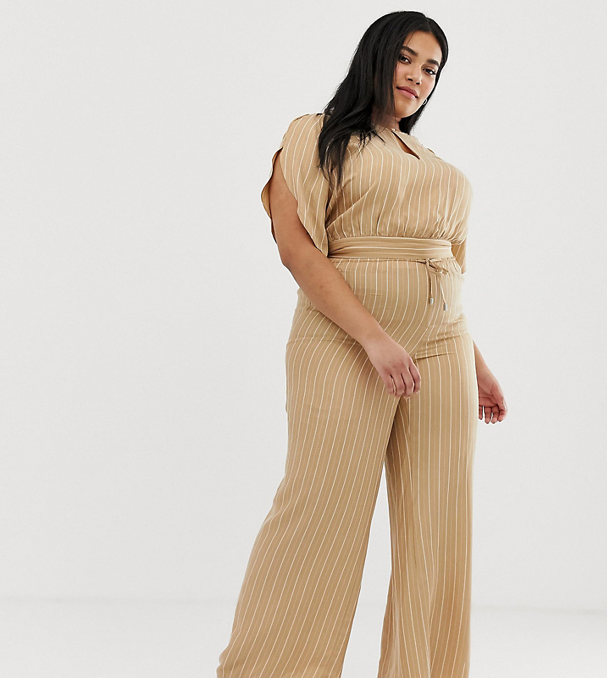 Plus-size trousers by Current Air Striped design It%27s a classic Drawstring waist Wide-cut leg Fitted at the top, flowing at the bottom