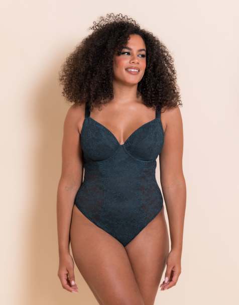 Curvy Kate All night lace plunge body fuller bust in denim blue - view 1