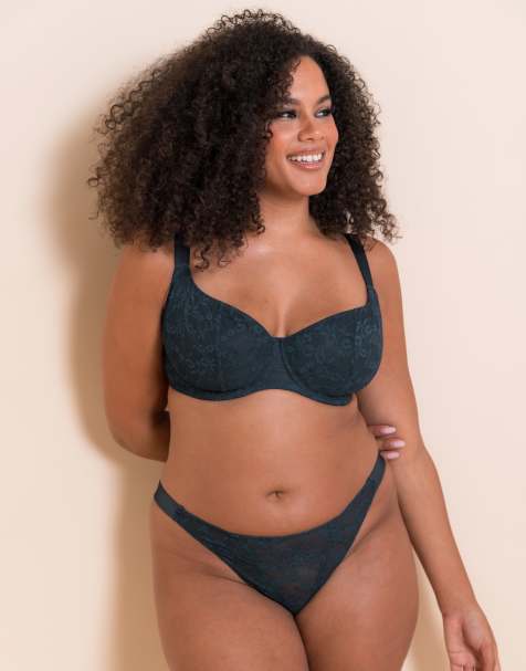 Curvy Kate All night lace tanga fuller bust in denim blue - view 1