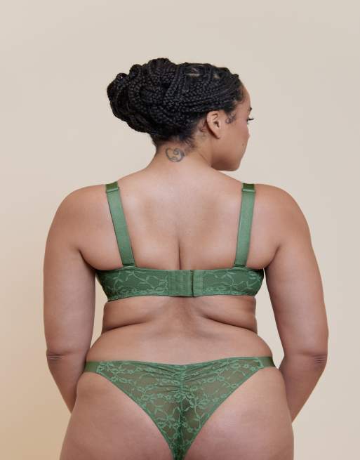 Curvy Kate All night lace tanga in dusky green, 2 of 4