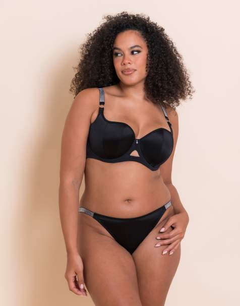 Curvy Kate Boost diamante padded balcony bra fuller bust in black - view 1