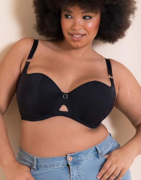 Curvy Kate Boost Me Up Padded Balcony Fuller Bust Bra in Black - BLACK