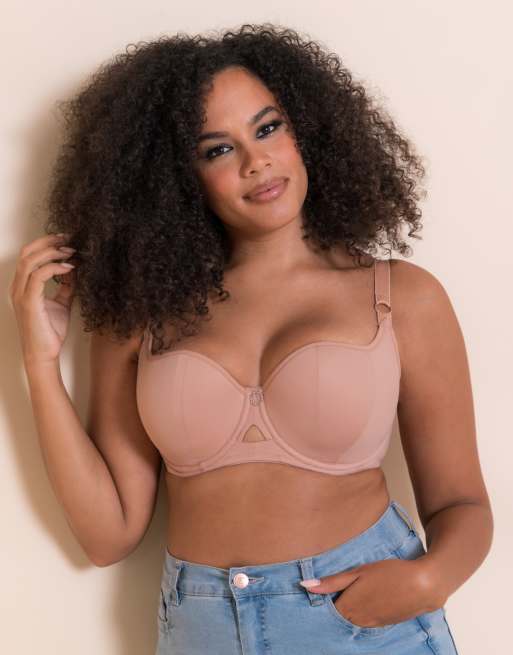 Curvy Kate Boost me up padded balcony fuller bust bra in latte, 3 of 4