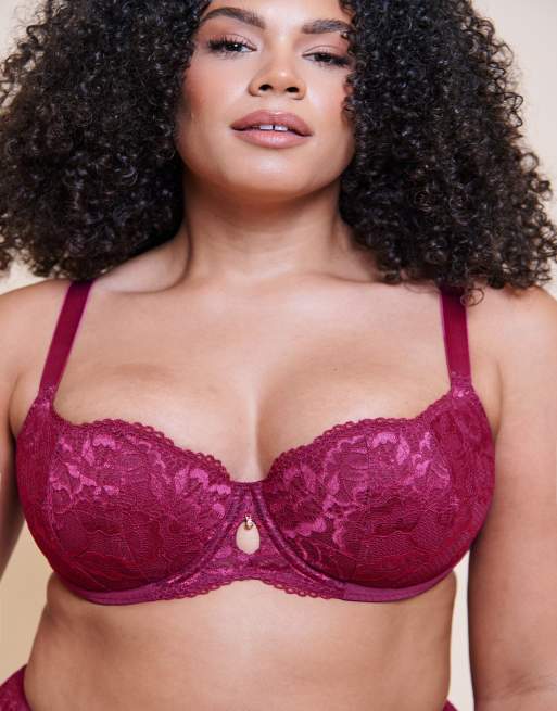 Curvy Kate Boost sweetheart padded balcony bra magenta pink fuller bust in magenta pink, 3 of 4