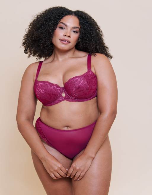 Curvy Kate Boost sweetheart thong magenta pink in magenta pink, 3 of 4