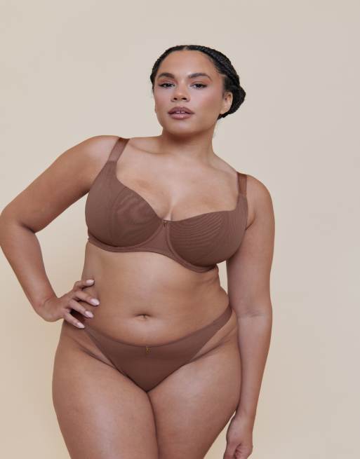 Curvy Kate Cool cat scooped multiway balcony bra coffee fuller bust in coffee, 3 of 4