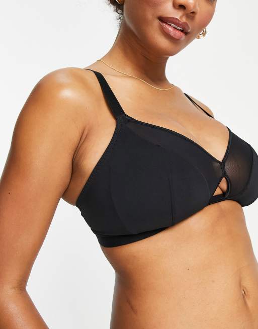 Curvy Kate Coppe Grandi - Get Up & Chill - Brassière senza ferretto nera con inserti in rete, 3 di 4