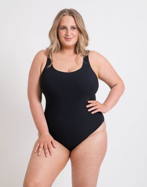 Curvy Kate Deep dive non-wired fuller bust swimsuit in black - view 1
