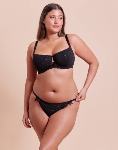 Curvy Kate Flora tanga in black - view 1