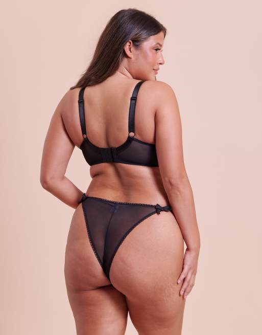 Curvy Kate Flora tanga in black, 2 of 4