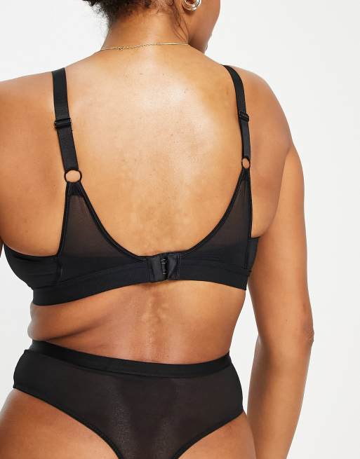 Curvy Kate – Fylligare byst – Get up & Chill – Svart bralette utan bygel med meshinfällningar, 2 av 4