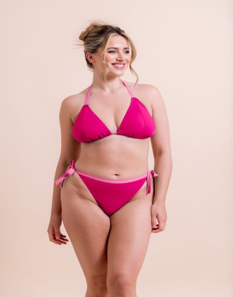Curvy Kate Ibiza string bikini brief in pink