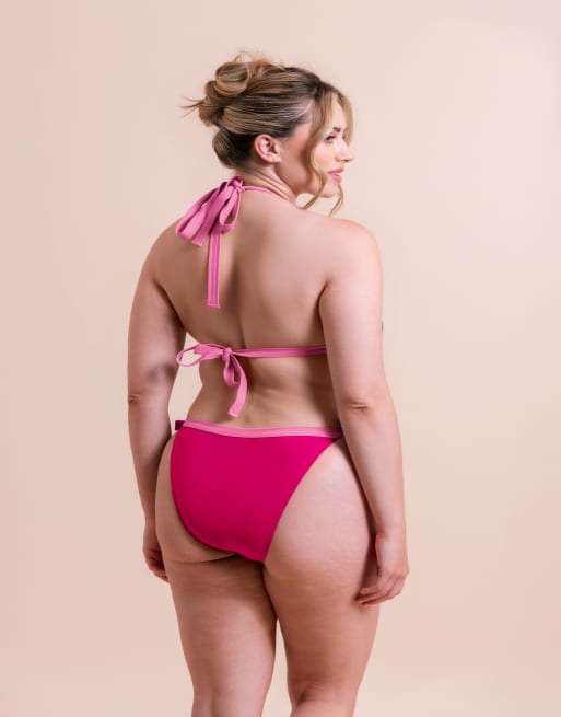 Curvy Kate Ibiza string bikini brief in pink, 2 of 4