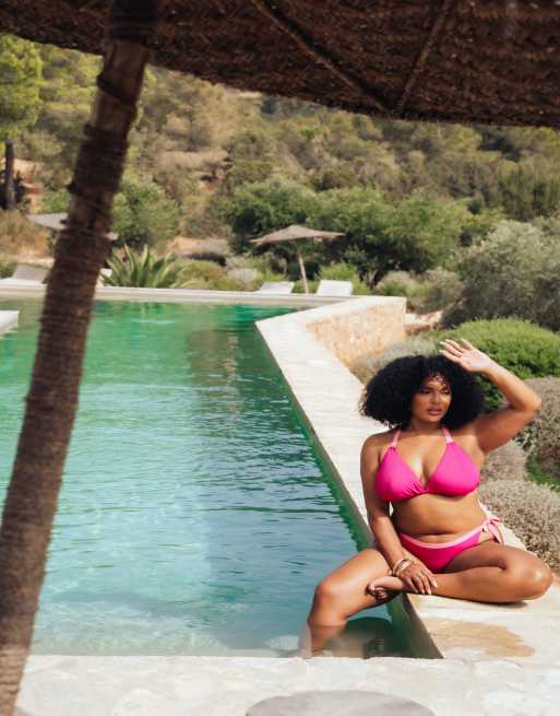 Curvy Kate Ibiza string bikini brief in pink, 4 of 4