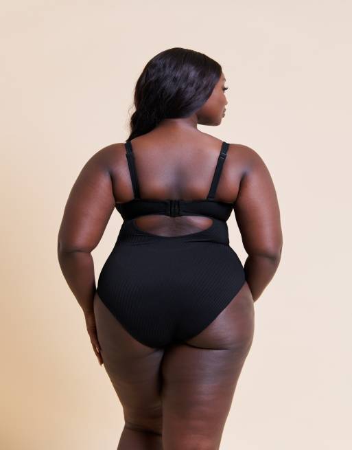 Curvy Kate Jet set multiway plunge swimsuit fuller bust in black, 2 of 3