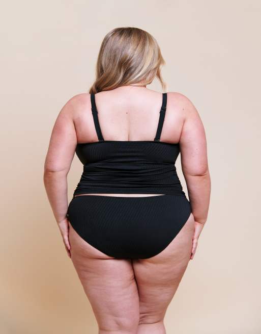 Curvy Kate Jet set non-wired multiway tankini top in black, 2 of 4