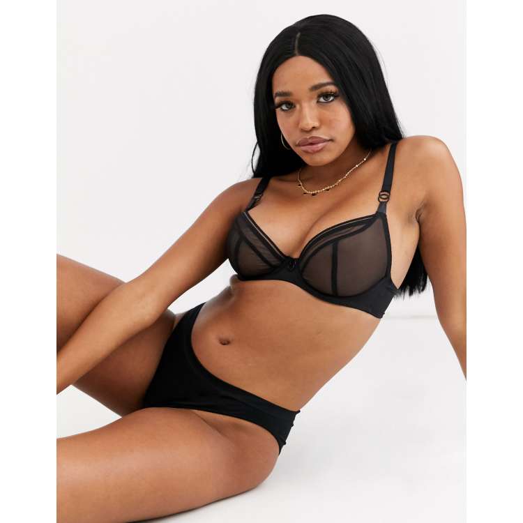 Curvy Kate Unwind fuller bust mesh bralette in black