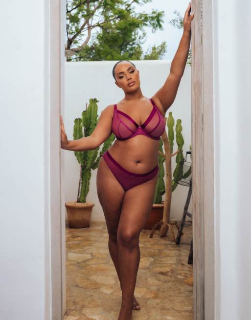 Curvy Kate Lightstyle brazilian in berry purple, 4 of 4