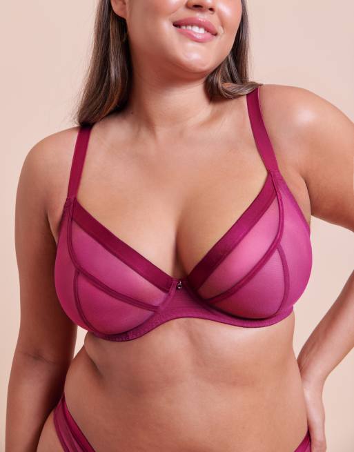 Curvy Kate Lightstyle plunge bra fuller bust in berry purple, 2 of 4
