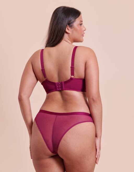 Curvy Kate Lightstyle plunge bra fuller bust in berry purple, 4 of 4
