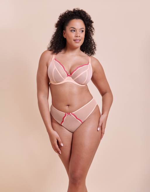 Curvy Kate Lightstyle scallop brazilian in blush pink, 2 of 4