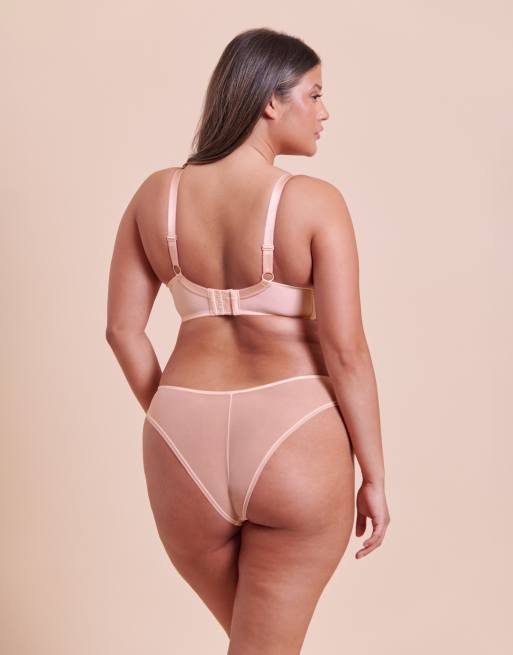 Curvy Kate Lightstyle scallop brazilian in blush pink, 3 of 4