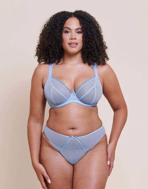 Curvy Kate Lightstyle scallop brazilian light blue/silver fuller bust in light blue/silver - view 1