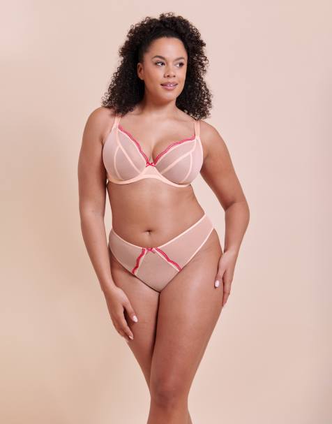 Curvy Kate Lightstyle scallop plunge bra fuller bust in blush pink - view 1