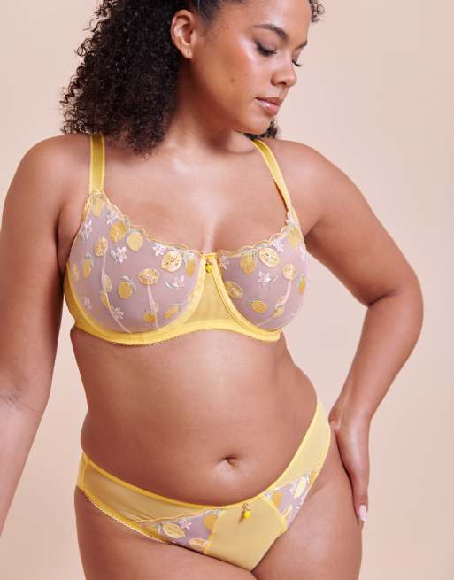 Curvy Kate Limoncello tanga brief in lemon blush, 4 of 4
