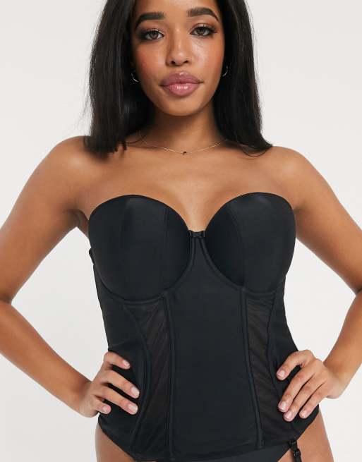 bovenste Christian spiegel Curvy Kate - Luxe - Strapless bustier in zwart | ASOS