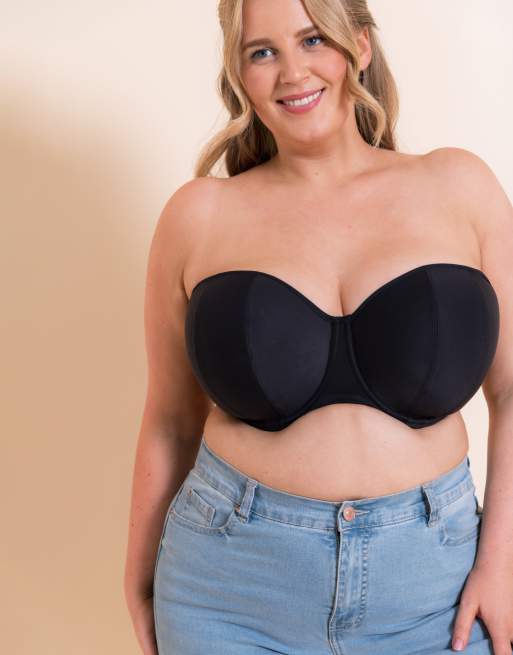 Curvy Kate Luxe strapless multiway fuller bust bra in jet black , 3 of 4