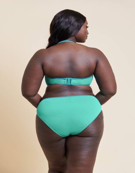Curvy Kate Minimalist bandeau strapless multiway bikini top in aqua, 2 of 4