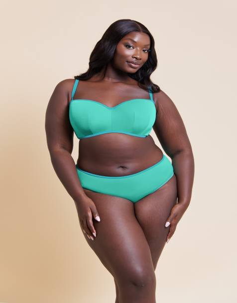 Curvy Kate Minimalist bikini brief in aqua - view 1