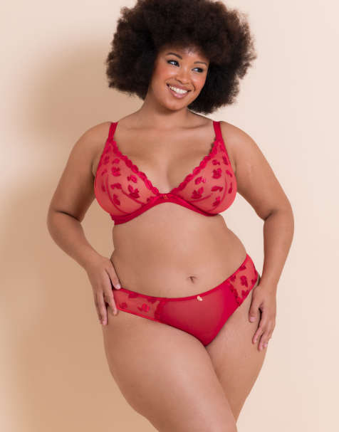 Curvy Kate Pucker up deep plunge bra fuller bust in lipstick red