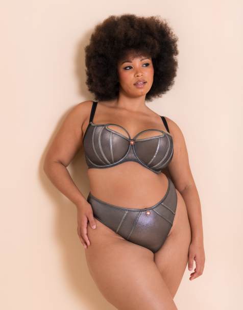 Curvy Kate Scantilly eos thong in black sparkle - view 1