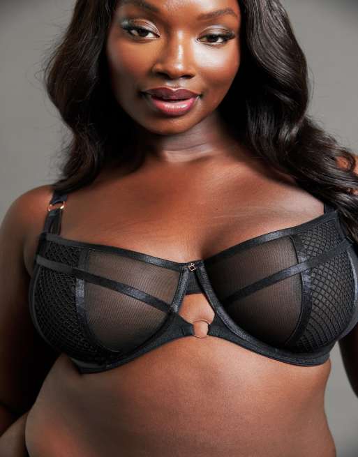 Curvy Kate Scantilly friction balcony bra black fuller bust in black, 3 of 4