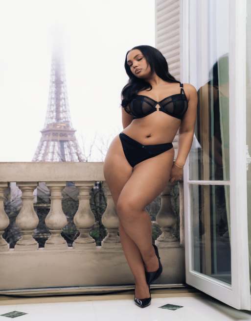 Curvy Kate Scantilly friction balcony bra black fuller bust in black, 4 of 4