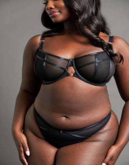 Curvy Kate Scantilly friction thong black in black, 3 of 4