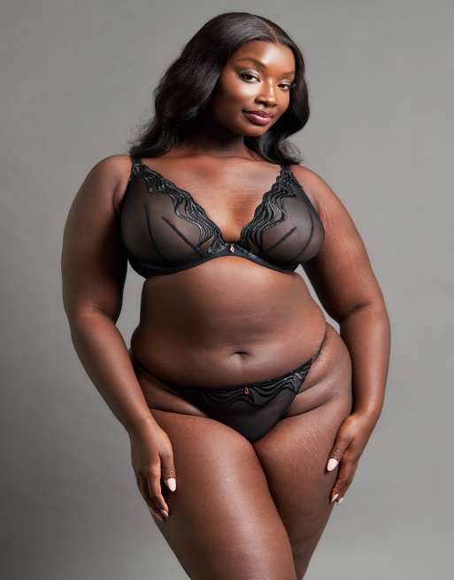 Curvy Kate Scantilly intoxicated tanga brief black in black, 3 of 4